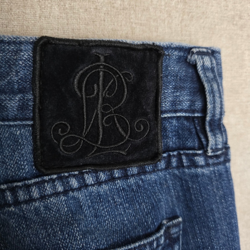 Lauren Ralph Lauren Women's Beaded Velvet Patch Jeans Straight 4 - Picture 6 of 15